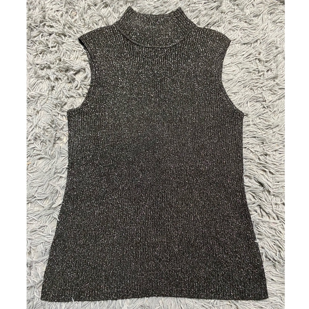 212 Collection Sparkle Turtle Neck Sweater Vest
